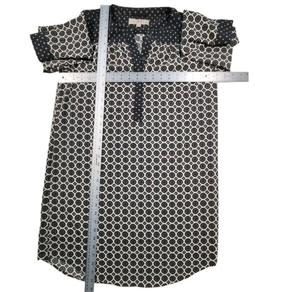 Ann Taylor Loft Shirt Dress SP Small Petite Batik Medallion Print Lagenlook Boho - Picture 8 of 11